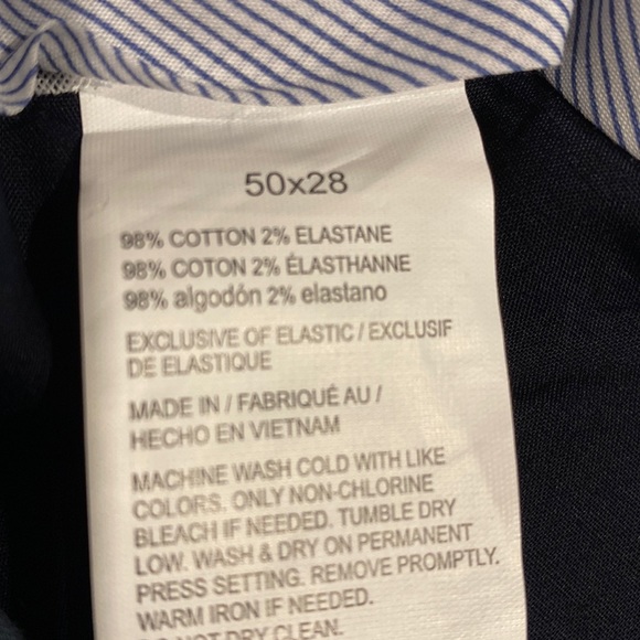 Savane SZ 50 x 28 Blue Mirage Pleated Performance Chino Straight Fit Pants New - Picture 10 of 10